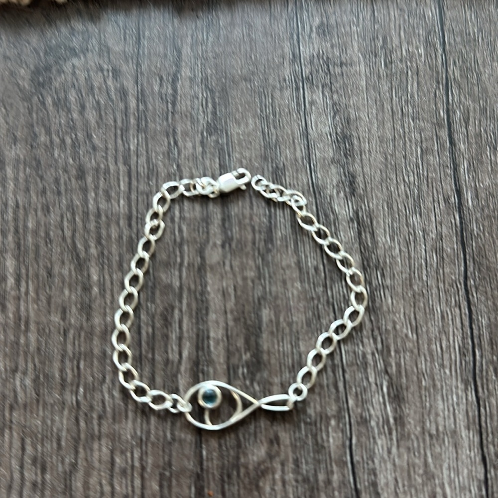 sterling silver and genuine sapphire bracelet with tennis racquet and ball